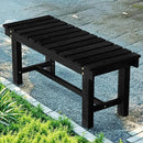 Nidouillet Outdoor Garden Bench, Weatherproof Patio Benches 2-Person Seat Backless Wooden Porch Bench, Multifunctional Slat All Weather Bench for Garden Lawn Porch Park Backyard (Black, 35.5 inch) by GreenHaven Gardens
