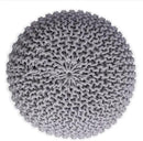 BIRDROCK HOME Round Pouf Ottoman | Cotton Braided Foot Stool with Bean Bag Filling | Boho Foot Rest for Living Room & Bedroom | Compact & Comfortable Seating, Lightweight & Soft | Light Grey by CozyNest Decor