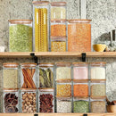 Urban Green Glass Jars with Airtight Lids, Airtight Glass Canisters set, Large Food Storage Containers with Wood Lids, 2 Pack of 100oz， Dry Food Pantry Jars, Flour Containers by CozyNest Decor