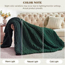 Carriediosa Chunky Knit Throw Blanket 60" X 80" Twin, 100% Hand Made Large Chenille Loop Yarn Soft Fluffy Throws for Couch Sofa Bed, Big Crochet Cozy Heavy Thick Cable Woven Blankets, Dark Green by CozyNest Decor