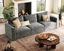 Oversized Modular Sofa Comfy Cloud Couch with Storage, Extra Deep Plush Sectional Sofa Set for Living Room, Covers Washable, Chenille, Olar (Grey, 3-Seater, Basic Shape) by CozyNest Decor