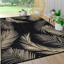 Pauwer Waterproof Outdoor Rug 8x10, Reversible Plastic Straw Patio Camping Rug, Indoor Outdoor RV Mat Carpet for Deck, Camper, Porch, Balcony, Backyard, Picnic, Leaf Black Brown by GreenHaven Gardens