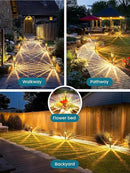 Solar Lights Outdoor Waterproof,4 Pack Gold Pathway Lights with 10-40 LM Dimmable Glass and Metal, Solar Powered Garden Decor for Yard,Patio,Pathway,Driveway Fall Decoration(Warm White) by CozyNest Decor