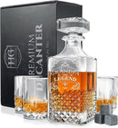 Luxury Gift For Men - Grandpa The Legend - Unique Engraved Whiskey Decanter Set For Beloved Grand Father or Dad Christmas, Birthday Gift – 4 Whiskey Glasses And Decanter Set for Whisky, Bourbon Ets. by CozyNest Decor