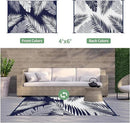 GENIMO Outdoor Rug 4' x 6' Waterproof for Patios Clearance, Reversible Outdoor Plastic Straw Camping Rug Carpet, Large Area Rugs Mats for RV, Camper, Deck, Balcony, Porch, Beach, Navy Blue&White by CozyNest Decor