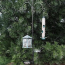 Ashman Deluxe Bird Feeding Station (1 Pack) Bird Feeders for Outside - Multi Feeder Pole Stand Kit with 4 Hangers, Bird Bath and 3 Prong Base for Attracting Wild Birds - 22 Inch Wide x 92 Inch Tall. by GreenHaven Gardens