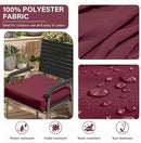 Patio Chair Cushions 22 X 22 X 4 Inch Waterproof Outdoor Seat Cushions for Patio Furniture, Outdoor Sofa Couch Pads with Ties & Handle, Set of 2, Burgundy by GreenHaven Gardens