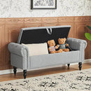 Furniliving 51” Bedroom Bench, End of Bed Bench with Button-Tufted Large Upholstered Storage Bench Ottoman Linen Window Benches with Storage Shoe Cabinet, for Bedroom, Entryway, Closet, Grey by CozyNest Decor