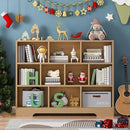 Book Shelf Set of 2, 10 Cubes Storage Organizer, 3-Tier Open Bookshelf Wooden Bookcase, Freestanding Log Bookshelf Cube Shelf for Bedroom, Living Room, Home Office by CozyNest Decor
