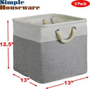 SIMPLE HOUSEWARE Fabric Storage Cubes, 13" x 13" Storage Bin, 3 Pack, Gray by CozyNest Decor