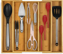 Purawood Kitchen Drawer Organizer - Expandable Utensil Drawer Organizer for Kitchen, Cutlery Tray & Silverware Organizer, 3-5 Slots - Bamboo Organizer for Utensils & Flatware (Natural) by CozyNest Decor