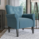 BELLEZE Modern Accent Chair, High Back Armchair, Upholstered Wingback Side Chair, Padded Single Sofa with Wooden Legs for Living Room, Bedroom - Baby Blue by CozyNest Decor