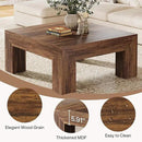 Tribesigns 39.4-Inch Square Coffee Table for Living Room, Farmhouse All MDF Accent Center Cocktail Table with Sturdy Wooden Legs, Easy Assembly, Dark Brown by CozyNest Decor