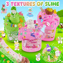 LAWOHO 6 Packs Bunny Pink Slime Kit -Cloud Clear Butter Slimes with Easter Charms & Add-ins, Soft Fluffy Slimes Kits for Girls & Boys, 360ml Pink & Green Easter Slime Making Kit Party Favor for Kids by TinyTreasures Baby Boutique