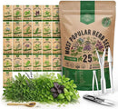 25 Most Popular Herb Seeds Variety Pack - 11,700 Non-GMO Heirloom Seeds for Planting Herbs in Individual Seed Packets for Hydroponic, Indoor & Outdoor Gardening by GreenHaven Gardens