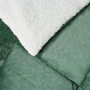 Amazon Basics Reversible Sherpa Comforter Set with Pillow Sham, Green, Queen/Full by CozyNest Decor