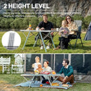 EVER ADVANCED Large Camping Table for 4-6 Person, Portable Folding Aluminum Table with Carrying Handle, Suitable for BBQ, Picnic, Camping and Indoor Use, Support up to 130LBS, Silver by GreenHaven Gardens