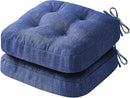 Chair Cushions, Dining Chair Cushions, Tufted Indoor Chair Pads, Set of 2, Navy Blue, 16.5'' x 16.5'' x 3.5'' by CozyNest Decor