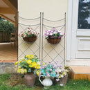 45.3" H x 15" W Metal Garden Trellis for Climbing Plants, Black Iron Trellis for Vines Plant Rose Vegetable Support,Large Decorative Outdoor Trellis，2 Pack by GreenHaven Gardens