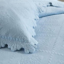MarCielo 3-Piece 100% Cotton Oversized Bedspread Lightweight Quilt Coverlet Embroidery Farmhouse Bedding Set (TK Light Blue, Oversized King (118"x106")) by CozyNest Decor