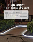 LUHLEE Solar LED Strip Lights, Upgrade Outdoor Rope Lights 8 Lighting Modes,IP65 Waterproof String Lights for Patio Yard Deck Porch Balcony Garden (White, 16.4 ft) by GreenHaven Gardens