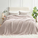Snuggle Sac Queen Size Bedding Blanket Taupe,Super Soft Warm Microfiber Blankets Cozy Knit Fuzzy Plush Bed Blankets,Heather Taupe, 90x90 inches by TinyTreasures Baby Boutique