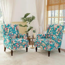 Lumibee High Back Accent Chair Set of 2, Armchair in Fabric,Comfy Upholstered Wingback Single Sofa Reading Chairs with Solid Wood Legs for Living Room,Bedroom,Office-Peacock Blue by CozyNest Decor