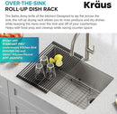 KRAUS Multipurpose Over-Sink Roll-Up Dish Drying Rack, Colander and Trivet in Aqua, KRM-10AQ by CozyNest Decor