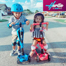 Hurtle 3-Wheeled Scooter for Kids - Wheel LED Lights, Adjustable Lean-to-Steer Handlebar, and Foldable Seat - Sit or Stand Ride with Brake for Boys and Girls Ages 1-14 Years Old by TinyTreasures Baby Boutique