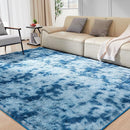 Ultra Soft Rug for Living Room, 8X10 Fluffy Shag Area Rug for Bedroom, Modern Shaggy Carpet Fuzzy Rug for Teens Dorm Nursery Home Decor Aesthetic, Upgrade Anti-Skid Durable, Tie-Dyed Blue Grey by TinyTreasures Baby Boutique