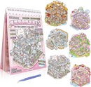 Sticker Therapy 3D Scene – 6 Sets Large Size DIY 3D Sticker Scenes with Tweezer for Adults Kids Relief Stress Pass The Time, Cute Miniature House Room Material Collection Book 02 by TinyTreasures Baby Boutique