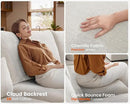 Oversized Modular Sofa, Extra Deep Cloud Chenille Sectional Couch with Ottoman Chaise, Fluffy Chenille 2 Seater Sofa Bed for Living Room, Villa (Sofa Bed 4 Seater, Chenille White) by CozyNest Decor
