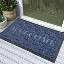 Yimobra Welcome Matt Outdoor Indoor 29.5x17, All-Weather Waterproof Front Door Mat, Non-Slip Low Profile Porch Patio Entrance Doormat, Blue by CozyNest Decor