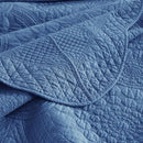 MarCielo 3-Piece 100% Cotton Oversized Bedspread Lightweight Quilt Coverlet Embroidery Farmhouse Bedding Set (Tf Midtone Blue, Oversized Queen (100"x106")) by CozyNest Decor