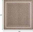Unique Loom Outdoor Border Collection Area Rug - Soft Border (10' Square Brown/Ivory) by GreenHaven Gardens