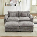 URRED Modular Sectional Sofa Comfy Cloud Couch, Modern Chenille Sofa Sleeper Deep Seat Couches with Ottoman/Pillows for Living Room (Gray, 82.6''- 2 Ottomans) by CozyNest Decor