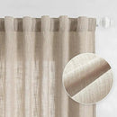 MYSKY HOME Living Room Curtains for Windows, Linen Look Texture Semi Sheers Boho Drapes Extra Long Floor Length Curtain Panels Soft Cotton Fabric, 50 x 108 Inch, Light Oatmeal, 2 PCs by CozyNest Decor