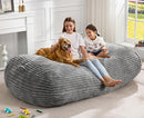 Hobestluk 6FT Bean Bag Chairs Adult Bean Bag with Portable Handle Comfy Large Bean Bag Lounge Chair with Removable Cover for Living Room Bedroom (Stripe Grey, 6FT) by TinyTreasures Baby Boutique