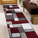 Rugshop Contemporary Modern Boxes Runner Rug 2' x 7'2" Red by TinyTreasures Baby Boutique