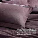 Monbix Queen Comforter Set - 7 Pieces Cationic Dyeing Italian Plum Bed in a Bag Queen Bedding Sets with Comforter, Sheets, Pillowcases & Shams, Reversible Bedding Comforters Sets by CozyNest Decor
