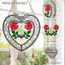KY&BOSAM Heart Suncatcher-Stained Glass Panles I Love You Mom Sun catchers Hangings for Windows Wind Chime Ornament Mom Gifts - Gifts for Mother`s Day Valentine`s Day Birthday Christmas by GreenHaven Gardens