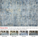 Area Rug 9x12 Washable Rugs: Abstract Large Living Room Rugs with Non-Slip Backing, Thin Carpet for Dining Room Table Bedroom Nursery Indoor Home Office-Blue Brown by TinyTreasures Baby Boutique