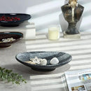 Oval Ceramic Decorative Bowl, Key Dish for Entryway Table, Small Home Decor Accent, Trinket Tray for Office Home Decor Gift (10'' Snowflake Gray without Glaze Layer) by CozyNest Decor