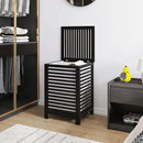 SMIBUY Double Laundry Hamper with Lid, 120L Bamboo Laundry Basket with Removable Liner Bag, 2-Section Clothes Divider Laundry Sorter for Laundry Room, Bathroom, Bedroom (Black) by CozyNest Decor