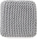 REDEARTH · Cube Low Pouf Foot Stool Ottoman - Hand Knitted Poof - Cord Boho Pouffe - Home Décor - Stuffed Footrest for Living Room - Nursery - Bedroom - Patio (16" x 16" x 8") - Light Gray by CozyNest Decor