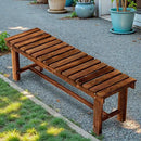 Outdoor Garden Bench, Weatherproof Patio Benches 3-Person Seat Backless Wooden Porch Bench, Multifunctional Slat All Weather Bench for Garden Lawn Porch Park Backyard (Carbonized Brown, 47.2 inch) by GreenHaven Gardens