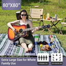 HX&OD Outdoor Picnic Blanket Extra Large, 80''*80' Waterproof Picnic Mat with Stakes Foldable Camping Blanket Portable with Carry Strap for Beach Mat (Green, 80''*80'') by TinyTreasures Baby Boutique