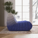 Big Bean Bag Chairs for Adults, 3 Seater Large Bean Bag Sofa, Fireside Chair Lazy Sofa Chair with High Density Comfortable Foam, Modern Bean Bag for Living Room, Bedroom, Office (Blue&White) by CozyNest Decor