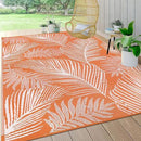 Pauwer Waterproof Outdoor Rug 8x10, Reversible Plastic Straw Patio Camping Rug, Indoor Outdoor RV Mat Carpet for Deck, Camper, Porch, Balcony, Backyard, Picnic, Leaf Orange by GreenHaven Gardens