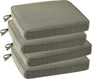Outdoor Square Corner Seat Cushion, 18.5"x16"x3", Set of 4, Non Slip Seat Cushion Pads with Removable Cover for Patio Furniture, Garden Yard Lawn, Dark Black Tan Stripe by GreenHaven Gardens
